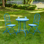 Ensemble de bistrot pliant d'extérieur en métal Glitzhome 3 pièces avec table et chaises
