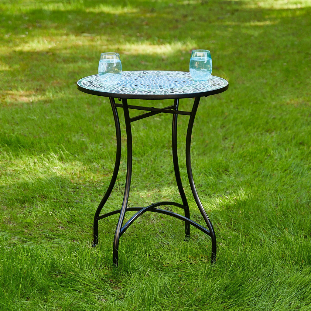 Ensemble de bistrot pliant d'extérieur en métal Glitzhome 3 pièces avec table et chaises