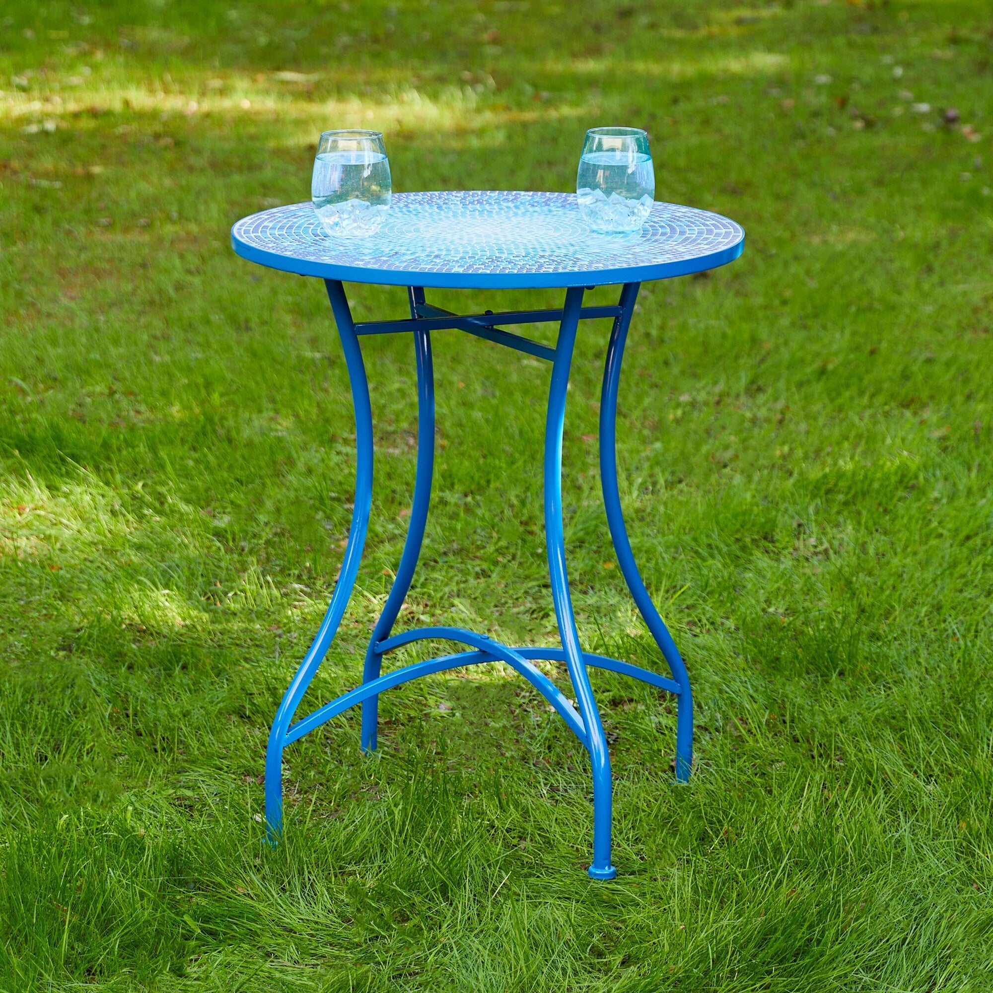 Ensemble de bistrot pliant d'extérieur en métal Glitzhome 3 pièces avec table et chaises