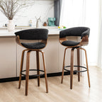 Glitzhome Lot de 2 ou 4 tabourets de bar pivotants modernes en bois à hauteur de comptoir et de bar