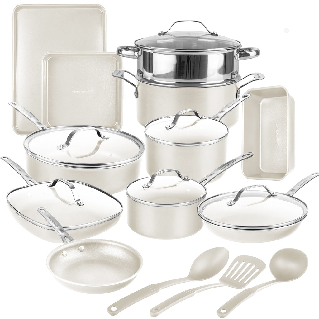 Batterie de cuisine express antiadhésive Gotham Steel Naturals, 20 pièces, avec ustensiles de cuisson et de cuisson