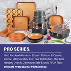 Batterie de cuisine et ustensiles de cuisson Gotham Steel Pro anodisé dur 20 pièces