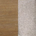 Tabouret de bar moderne Gracie, chaise rembourrée en boucle et pieds en bois brossé