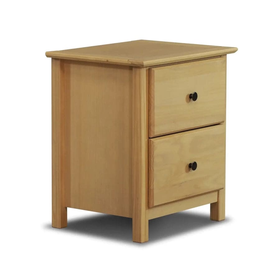 Table de chevet en bois massif à 2 tiroirs de style Shaker en bois de grain