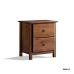 Table de chevet en bois massif à 2 tiroirs de style Shaker en bois de grain