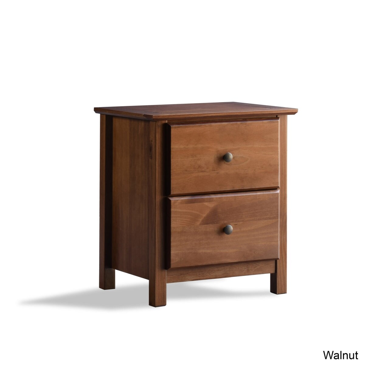 Table de chevet en bois massif à 2 tiroirs de style Shaker en bois de grain