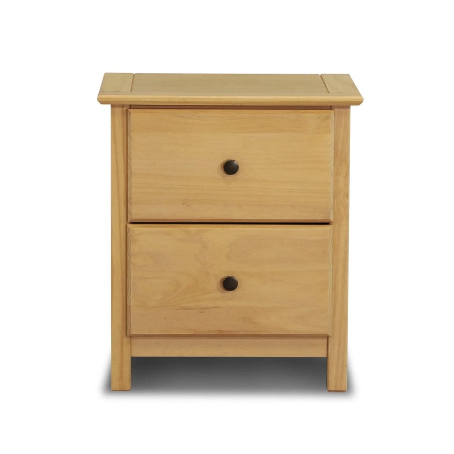 Table de chevet en bois massif à 2 tiroirs de style Shaker en bois de grain