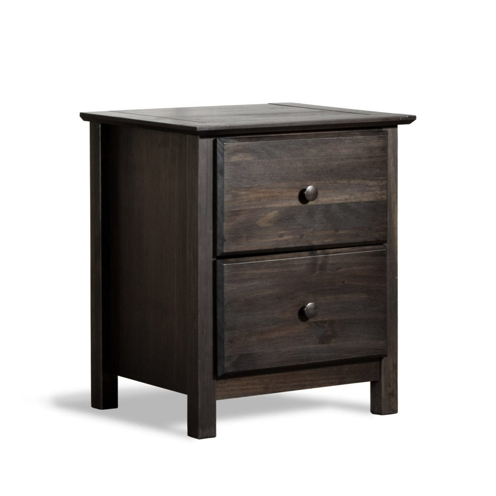 Table de chevet en bois massif à 2 tiroirs de style Shaker en bois de grain