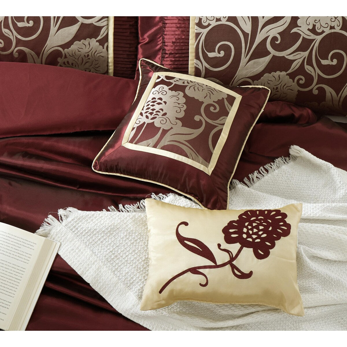 Ensemble de couette 9 pièces Nanshing Brie en jacquard floral
