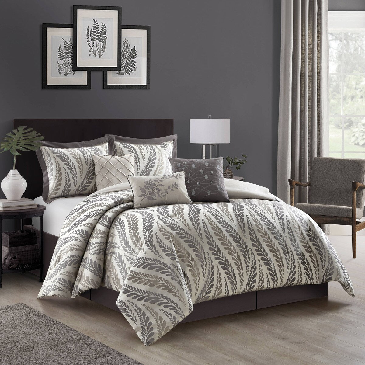 Ensemble de couette Nanshing Caspa 7 pièces au design chic et feuille