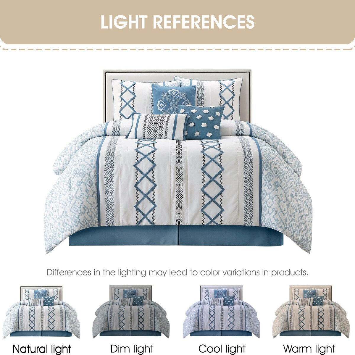 Ensemble de couette brodée bohème Nanshing Trina 15 pièces