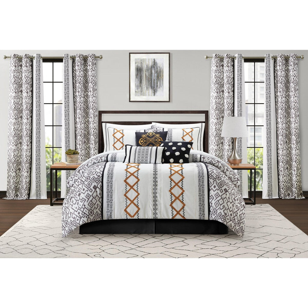 Ensemble de couette brodée bohème Nanshing Trina 15 pièces