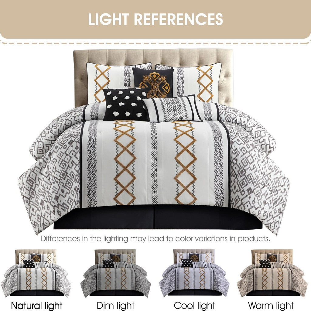 Ensemble de couette brodée bohème Nanshing Trina 15 pièces