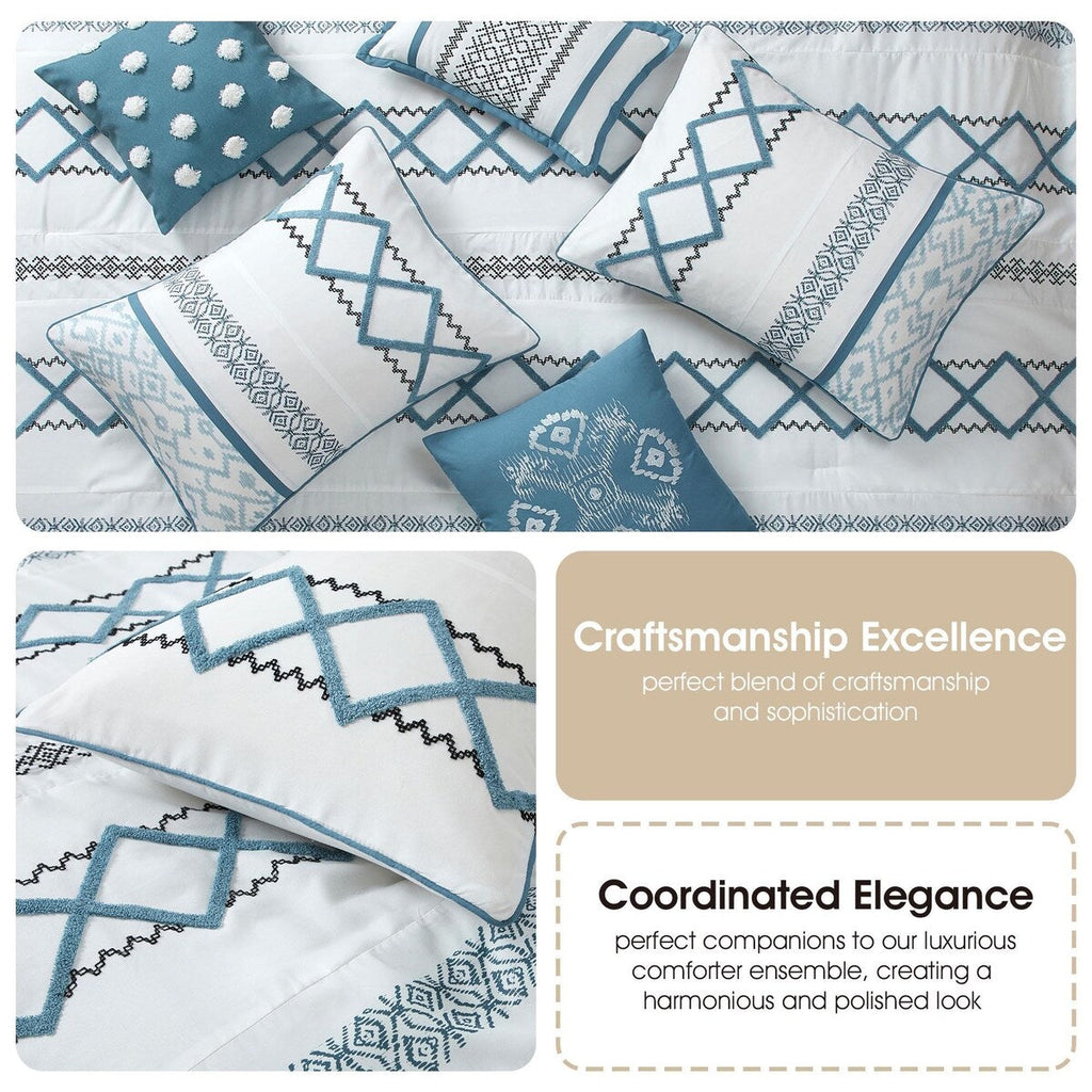 Ensemble de couette brodée bohème Nanshing Trina 15 pièces