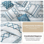 Ensemble de couette brodée bohème Nanshing Trina 15 pièces