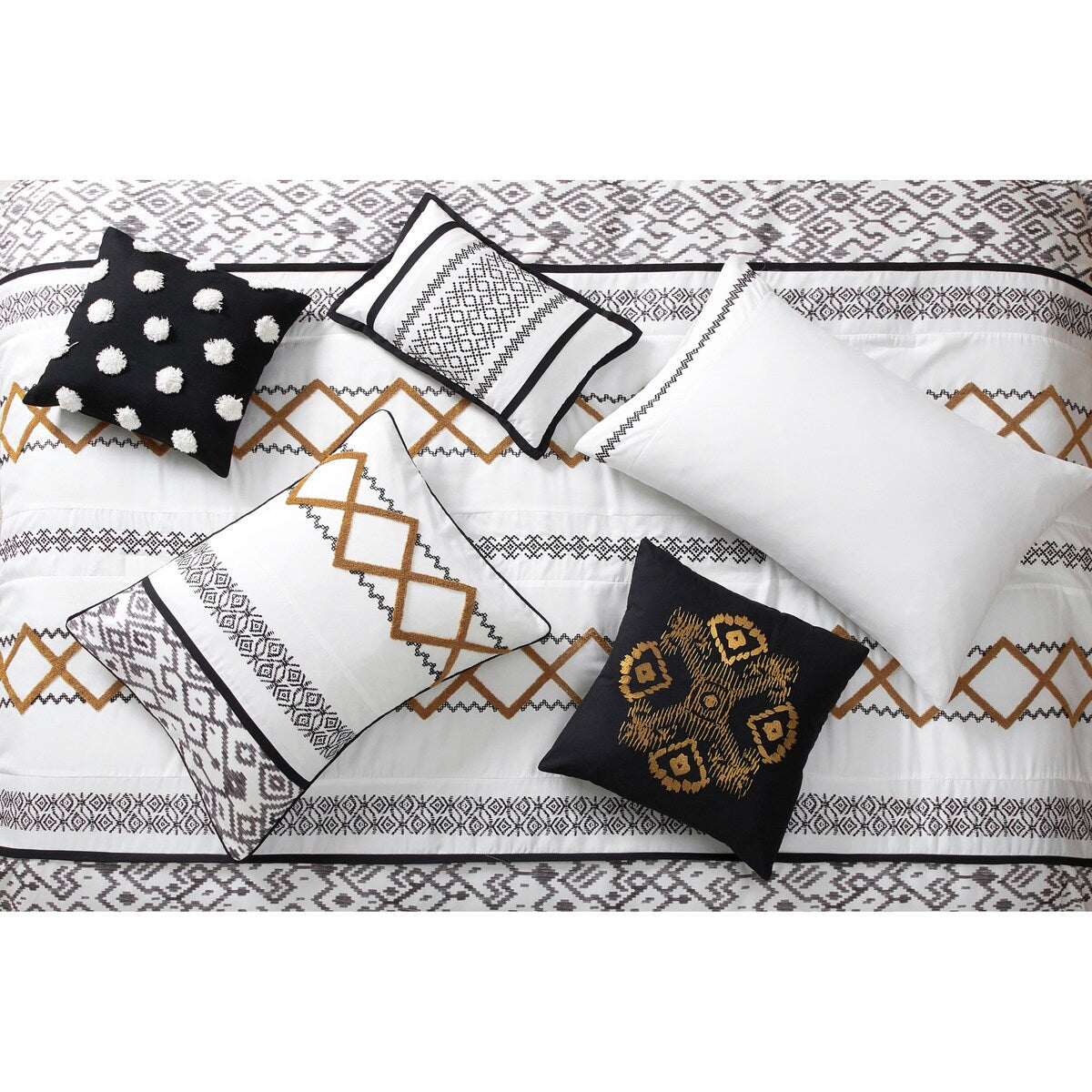 Ensemble de couette brodée bohème Nanshing Trina 15 pièces