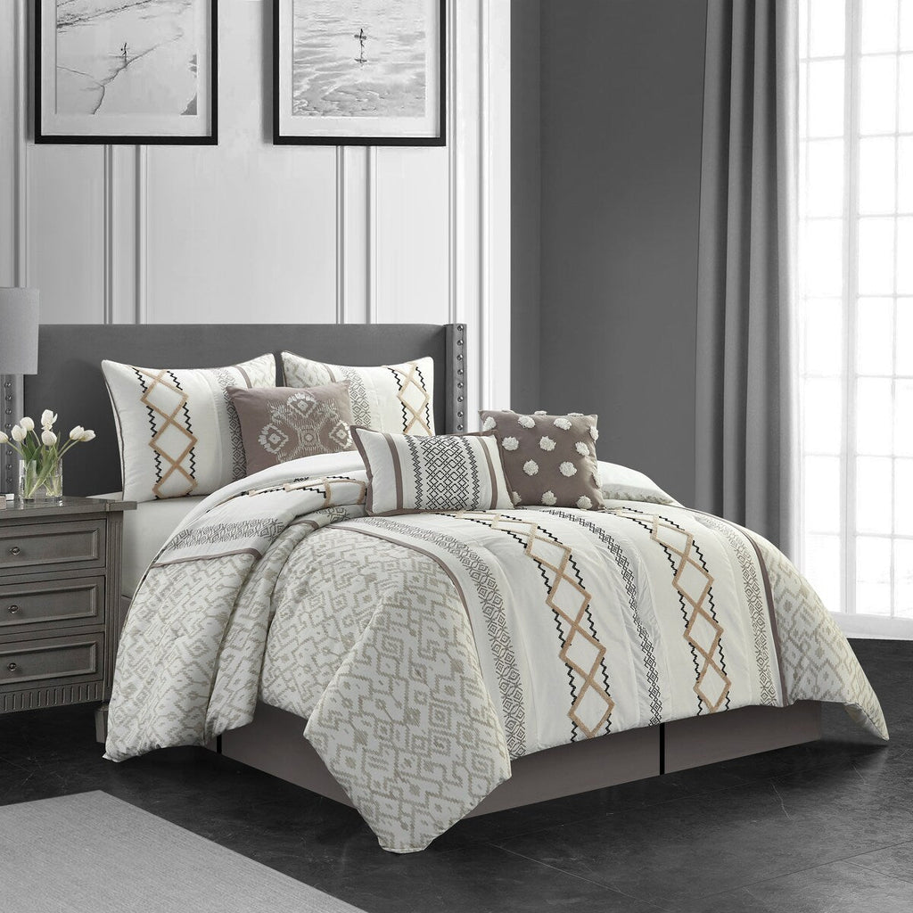 Ensemble de couette brodée bohème Nanshing Trina 15 pièces