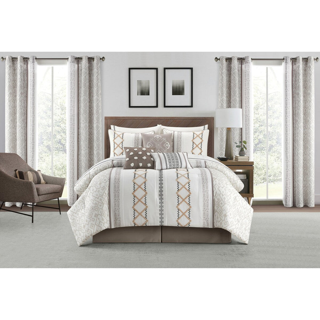 Ensemble de couette brodée bohème Nanshing Trina 15 pièces
