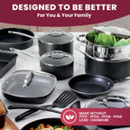 Ensemble de 20 casseroles et poêles antiadhésives Granitestone, ustensiles de cuisine et de pâtisserie