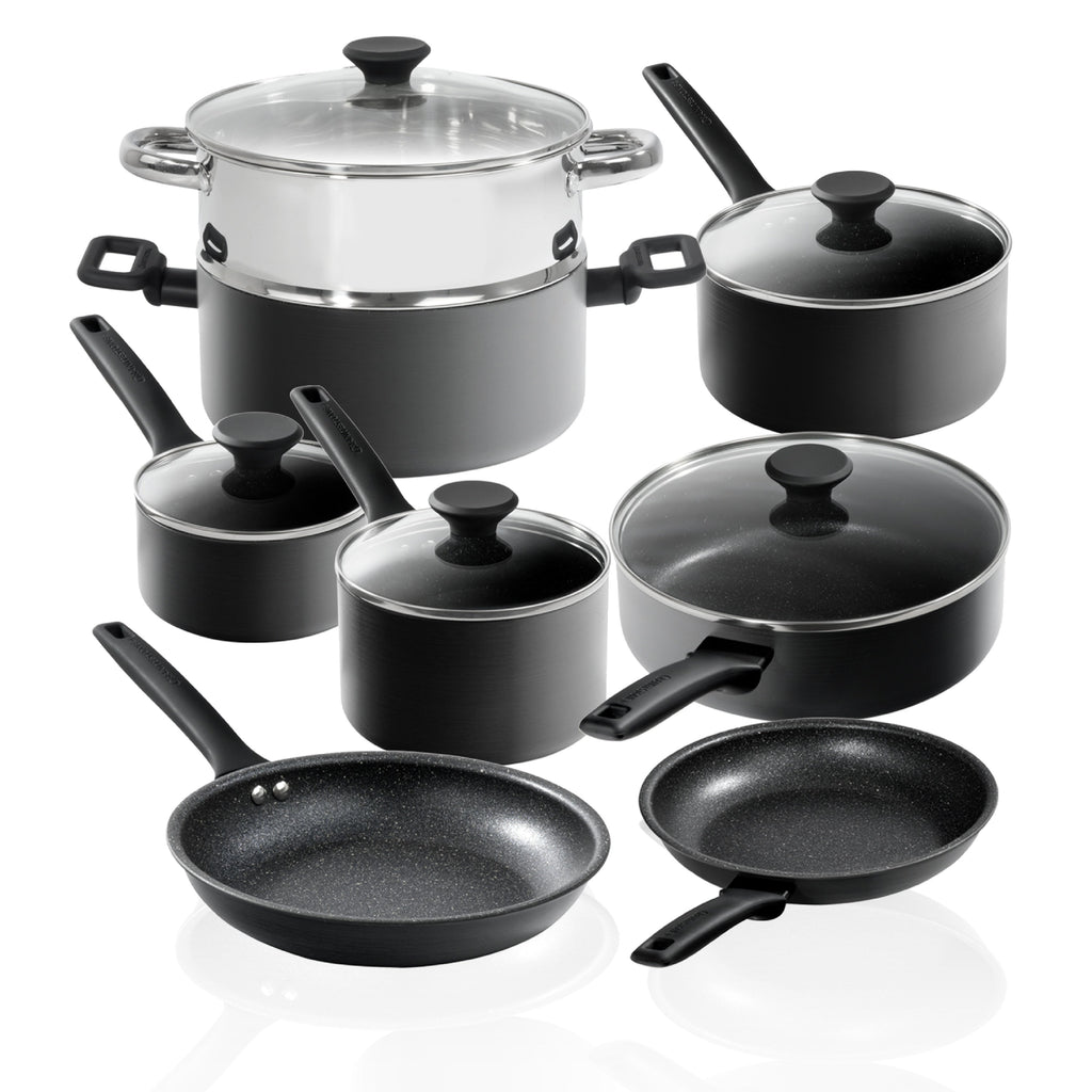 Batterie de cuisine antiadhésive anodisée dure Granitestone Pro Premier 13 pièces