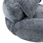 Canapé poire simple gris surdimensionné en chenille de 42,52 pouces avec trois oreillers pour chambre à coucher