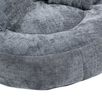 Canapé poire simple gris surdimensionné en chenille de 42,52 pouces avec trois oreillers pour chambre à coucher