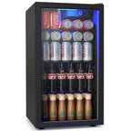 Réfrigérateur à boissons Gymax 120 canettes Mini refroidisseur de boissons pour bière, vin, soda
