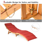 Chaise longue pliante d'extérieur Gymax 2 pièces en eucalyptus avec - Voir les détails