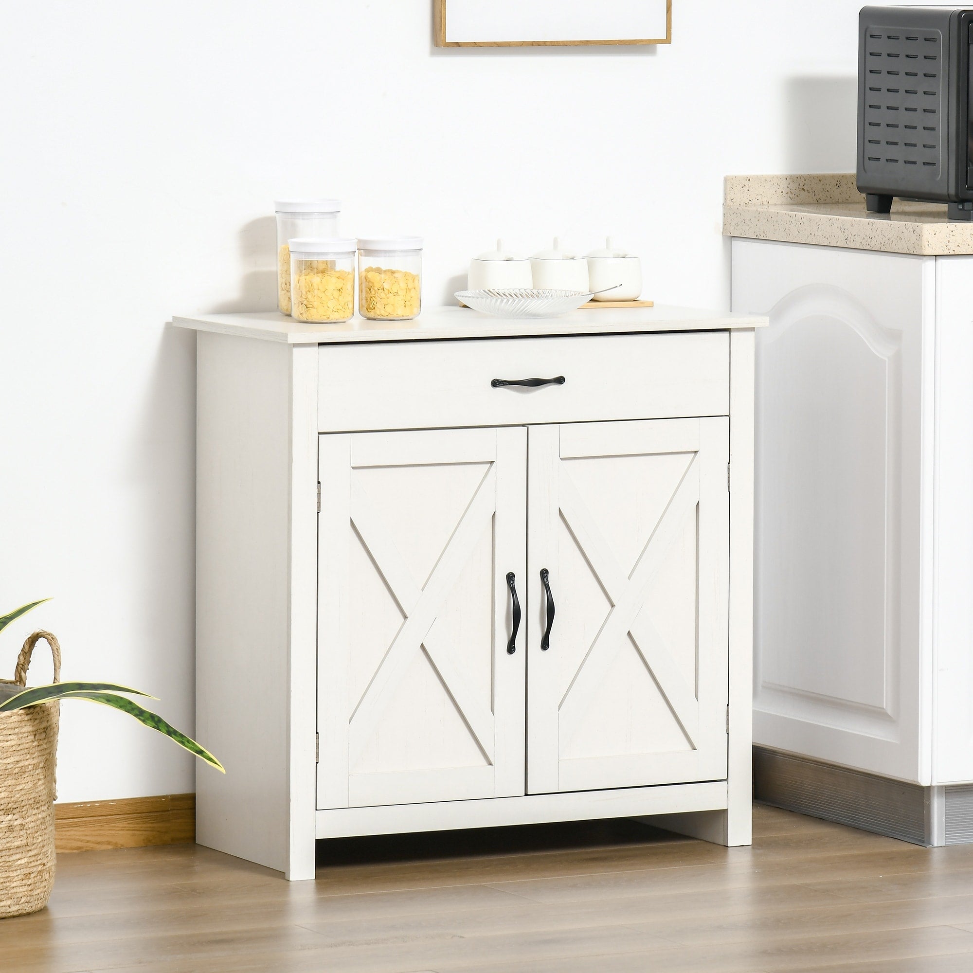 Buffet style grange HOMCOM 32, meuble de rangement buffet, bar à café pour salon ou entrée