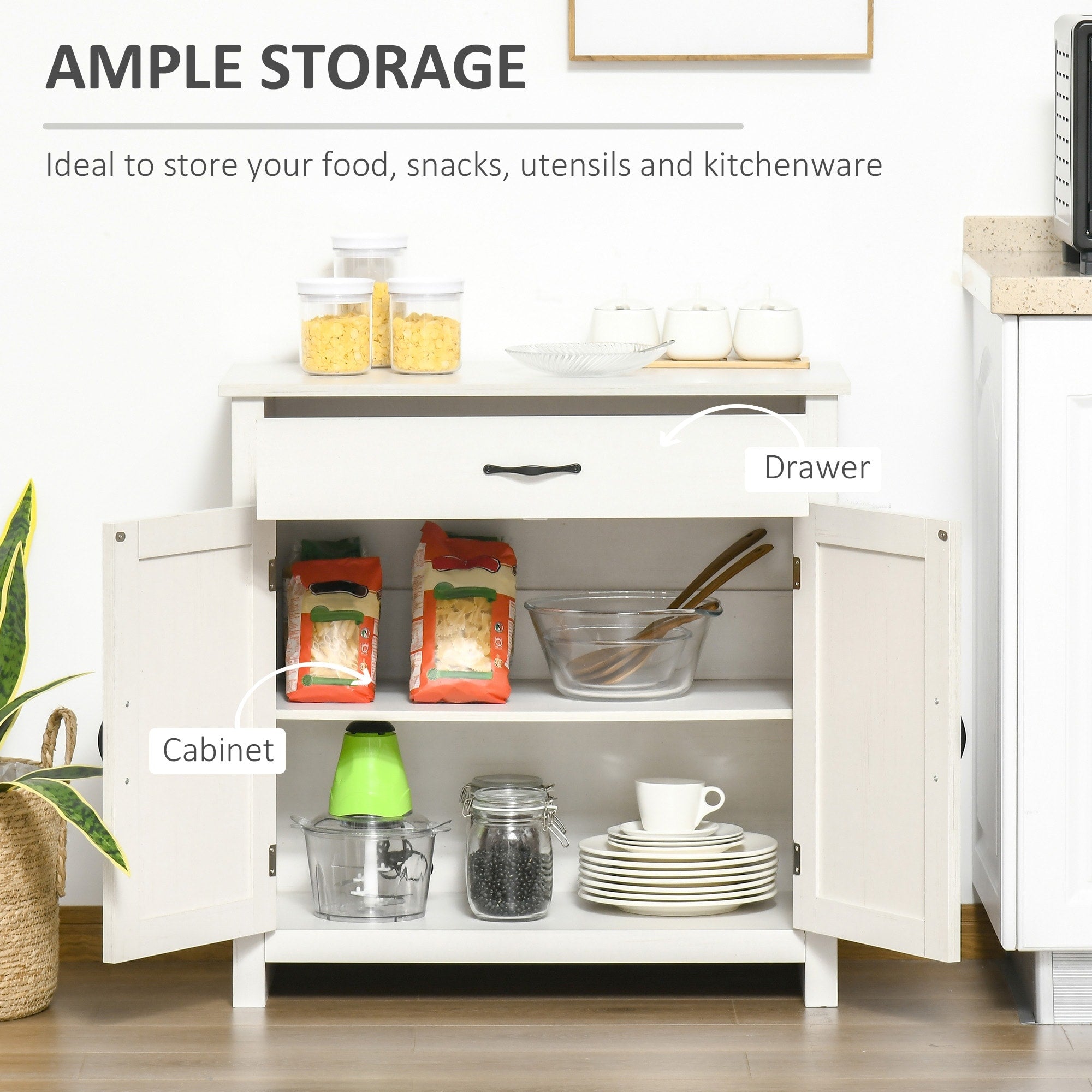 Buffet style grange HOMCOM 32, meuble de rangement buffet, bar à café pour salon ou entrée