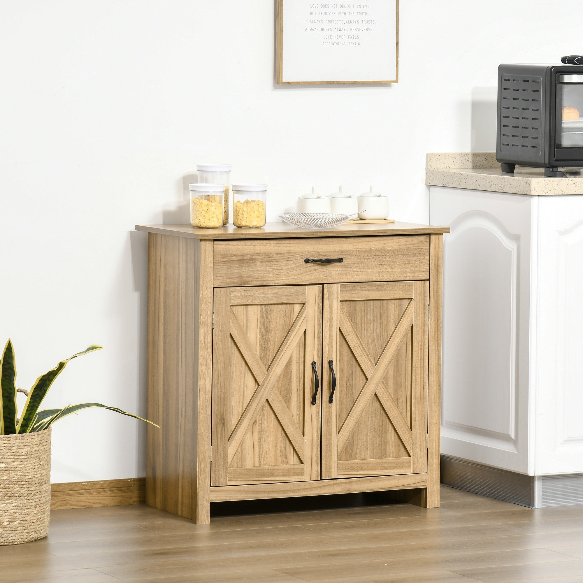 Buffet style grange HOMCOM 32, meuble de rangement buffet, bar à café pour salon ou entrée