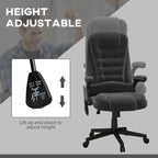 Fauteuil de bureau HOMCOM à 6 points de massage vibrant et chauffant, dossier haut en velours avec dossier inclinable