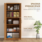 HOMCOM 63 Garde-manger de cuisine 2 portes, meuble de rangement indépendant avec étagères à 5 niveaux et 2 étagères réglables pour salle à manger