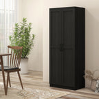 HOMCOM 63 Garde-manger de cuisine 2 portes, meuble de rangement indépendant avec étagères à 5 niveaux et 2 étagères réglables pour salle à manger