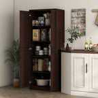 HOMCOM 63 Garde-manger de cuisine 2 portes, meuble de rangement indépendant avec étagères à 5 niveaux et 2 étagères réglables pour salle à manger