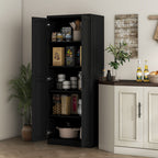 HOMCOM 63 Garde-manger de cuisine 2 portes, meuble de rangement indépendant avec étagères à 5 niveaux et 2 étagères réglables pour salle à manger