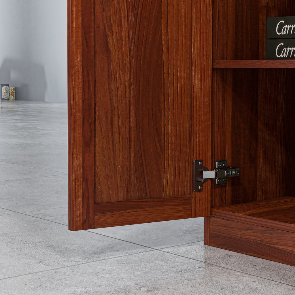 HOMCOM 63 Garde-manger de cuisine 2 portes, meuble de rangement indépendant avec étagères à 5 niveaux et 2 étagères réglables pour salle à manger