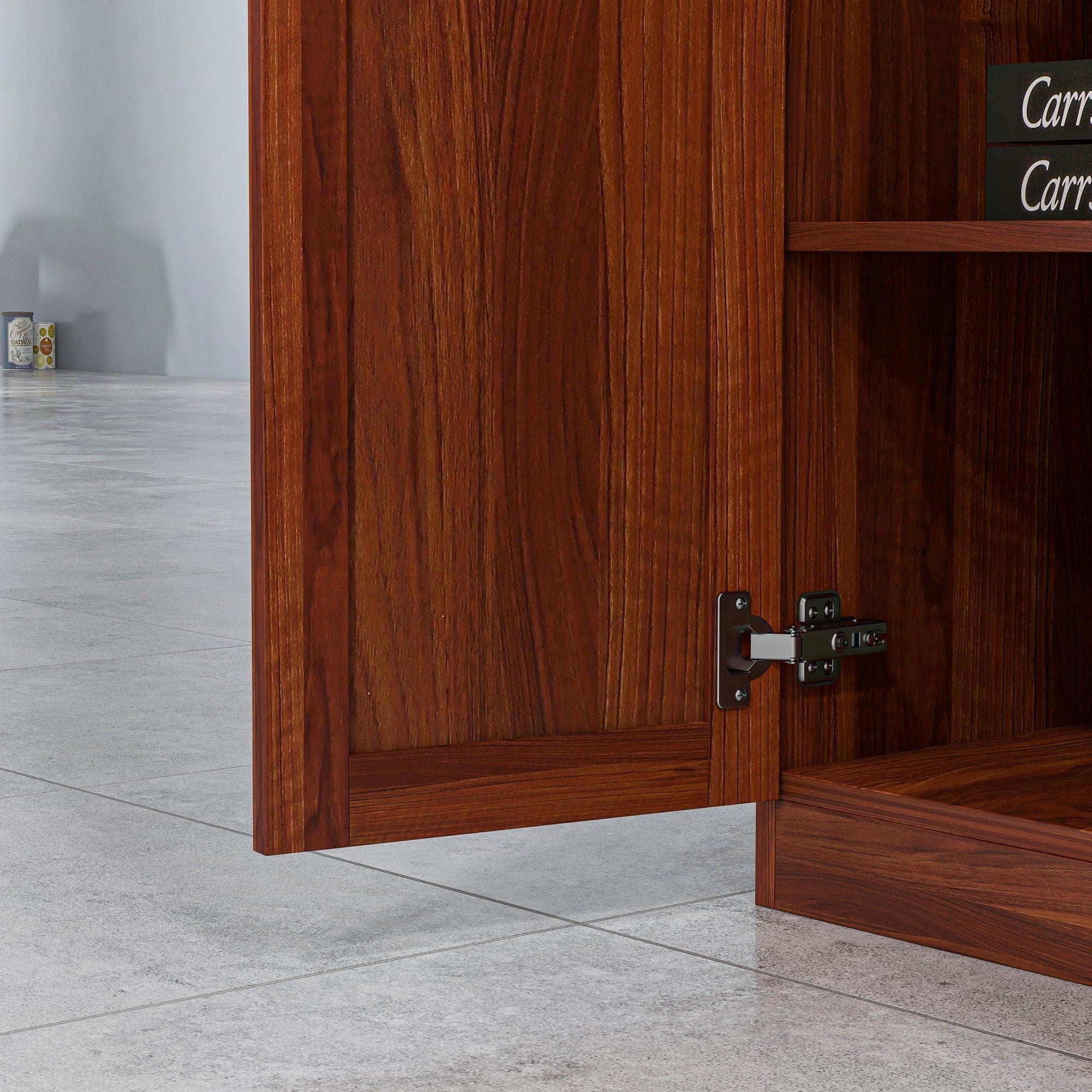 HOMCOM 63 Garde-manger de cuisine 2 portes, meuble de rangement indépendant avec étagères à 5 niveaux et 2 étagères réglables pour salle à manger