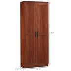 HOMCOM 63 Garde-manger de cuisine 2 portes, meuble de rangement indépendant avec étagères à 5 niveaux et 2 étagères réglables pour salle à manger