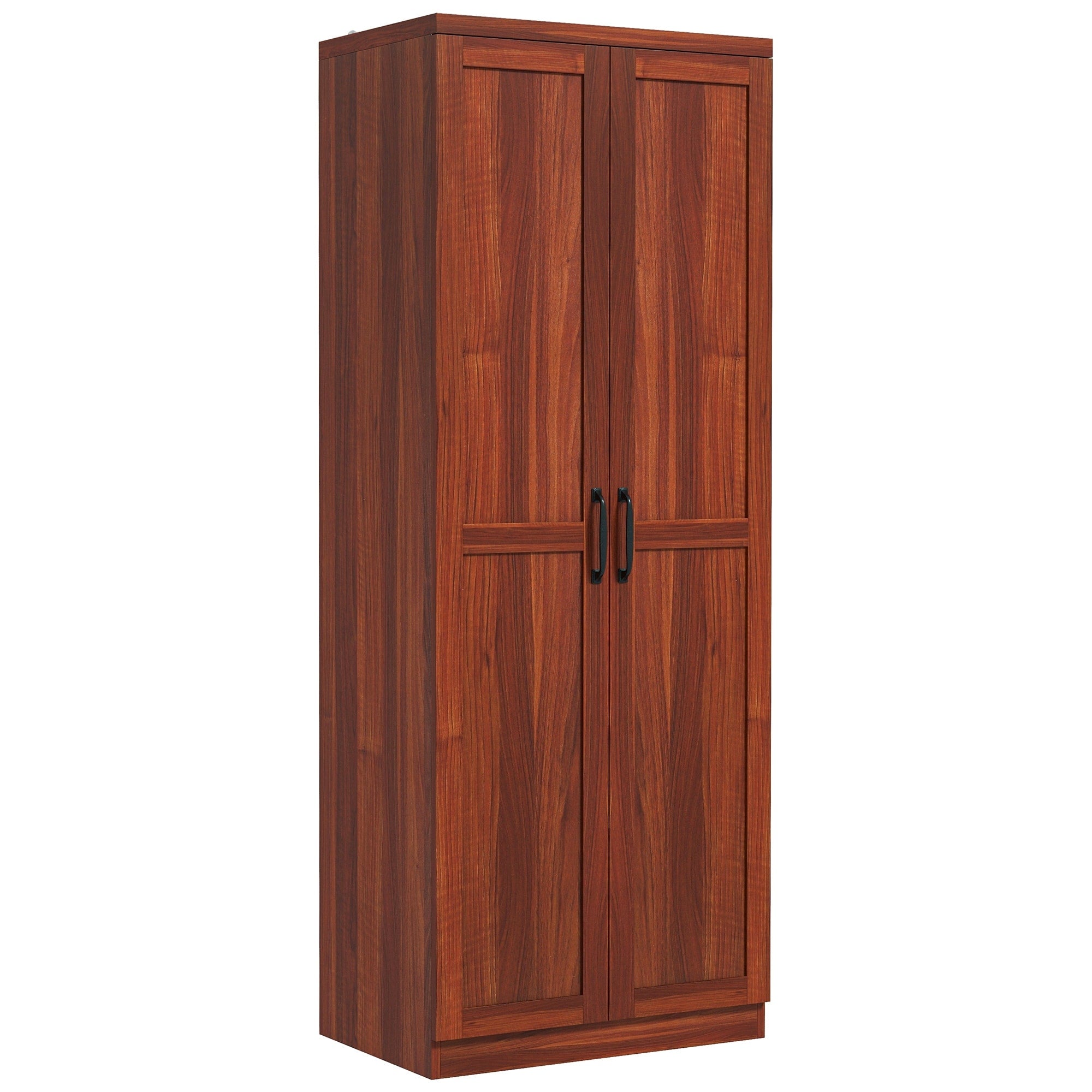 HOMCOM 63 Garde-manger de cuisine 2 portes, meuble de rangement indépendant avec étagères à 5 niveaux et 2 étagères réglables pour salle à manger
