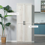 HOMCOM 63 Garde-manger de cuisine 2 portes, meuble de rangement indépendant avec étagères à 5 niveaux et 2 étagères réglables pour salle à manger