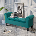 Banc ottoman de rangement capitonné HOMCOM, banc de lit rembourré avec accoudoirs roulés pour chambre, salon ou couloir
