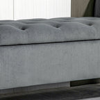 Banc ottoman de rangement capitonné HOMCOM, banc de lit rembourré avec accoudoirs roulés pour chambre, salon ou couloir