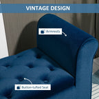 Banc ottoman de rangement capitonné HOMCOM, banc de lit rembourré avec accoudoirs roulés pour chambre, salon ou couloir