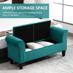 Banc ottoman de rangement capitonné HOMCOM, banc de lit rembourré avec accoudoirs roulés pour chambre, salon ou couloir