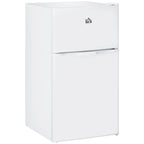 Mini-réfrigérateur HOMCOM à deux portes avec congélateur, réfrigérateur compact de 3,2 pi³ avec étagère réglable, thermostat réglable