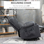 Fauteuil releveur électrique HOMCOM pour personnes âgées, fauteuil inclinable de salon surdimensionné avec télécommande