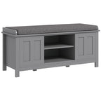 Banc à chaussures d'entrée HOMCOM avec rangement ottoman et étagères réglables, 6 compartiments et assise rembourrée, blanc/gris