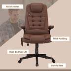 Fauteuil de bureau massant et vibrant HOMCOM à dossier haut avec 6 points de vibration, beige