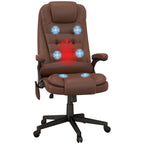 Fauteuil de bureau massant et vibrant HOMCOM à dossier haut avec 6 points de vibration, beige